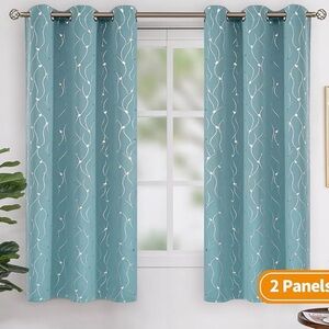 BGment Room Darkening Curtains 72 Inches Long, Grommet 2 Panels,42 x 72” Aqua